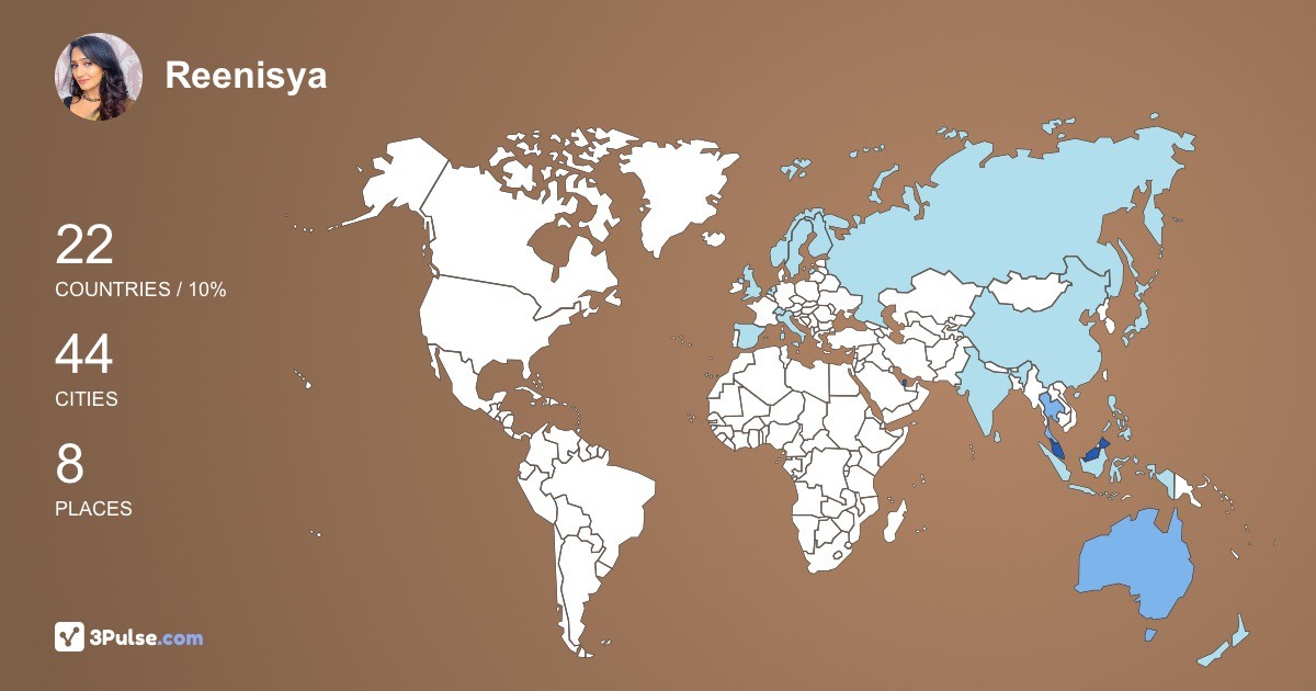 Reenisya Rajaganapathe's Travel Map Image