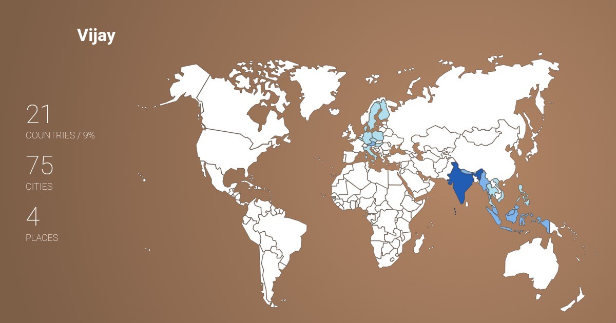 Vijay Pal's Travel Map Image