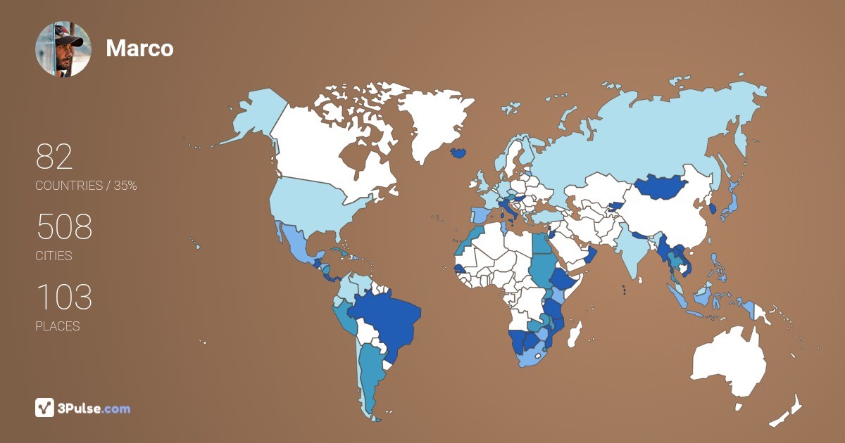 Marco Cuomo's Travel Map Image