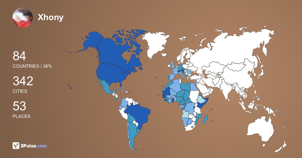 Xhony Djxhony's Travel Map Image