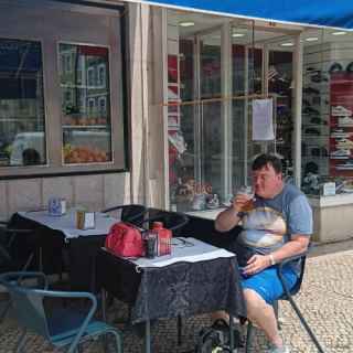 Having a beer in Lisbon, Portugal