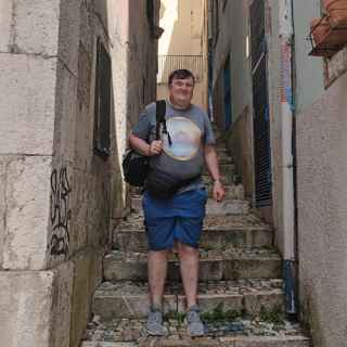 Narrow street in Lisbon, Portugal