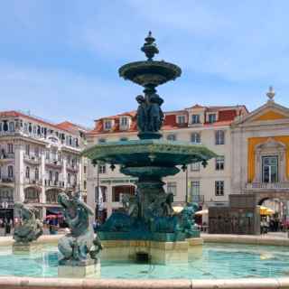Fountain in Praca do Rossio, Lisbon