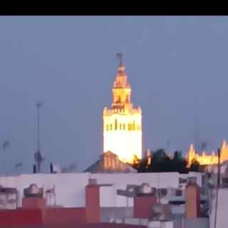View from hostel rooftop in Seville