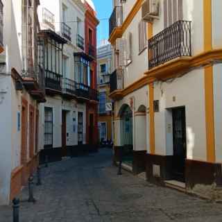 One of many narrow streets in the central district of Seville