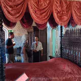 Bed of King Ferdinand 11 at Pena Palace, Sintra, Portugal