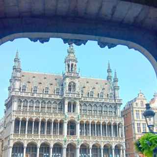 The Kings House through an arch, The Grand Place, Brussels