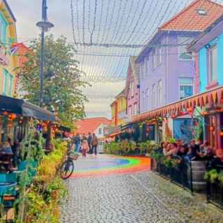 Colourful street, Stavanger, Norway