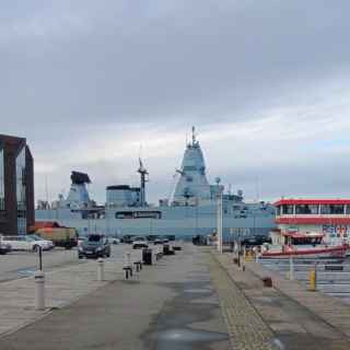 Naval ship docked, Stavanger port