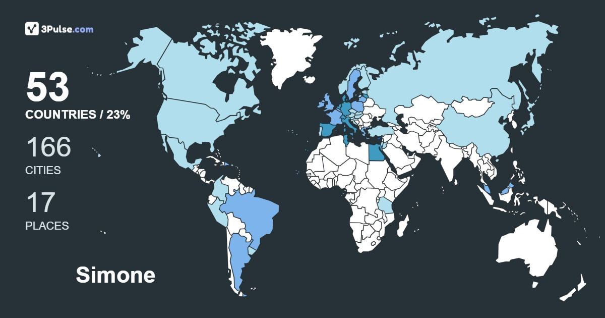 Simone Brenna's Travel Map Image