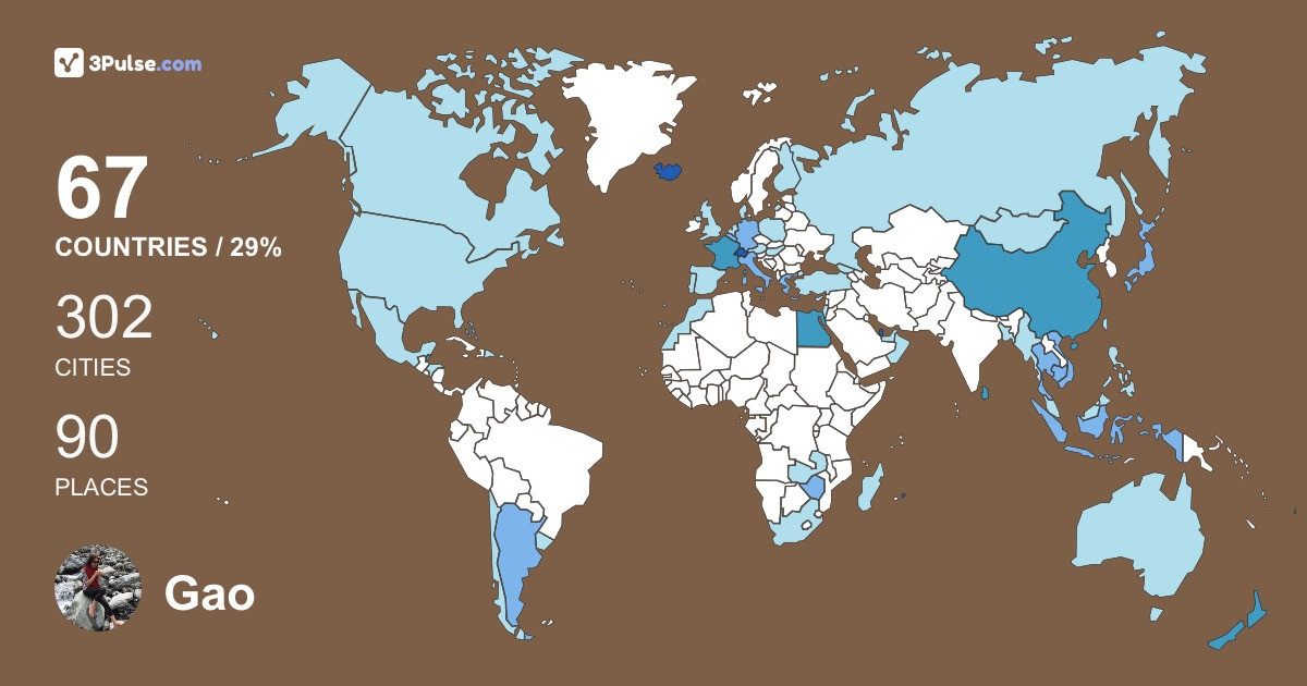 Gao Yun's Travel Map Image