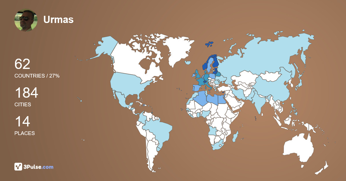 Urmas Mumma's Travel Map Image