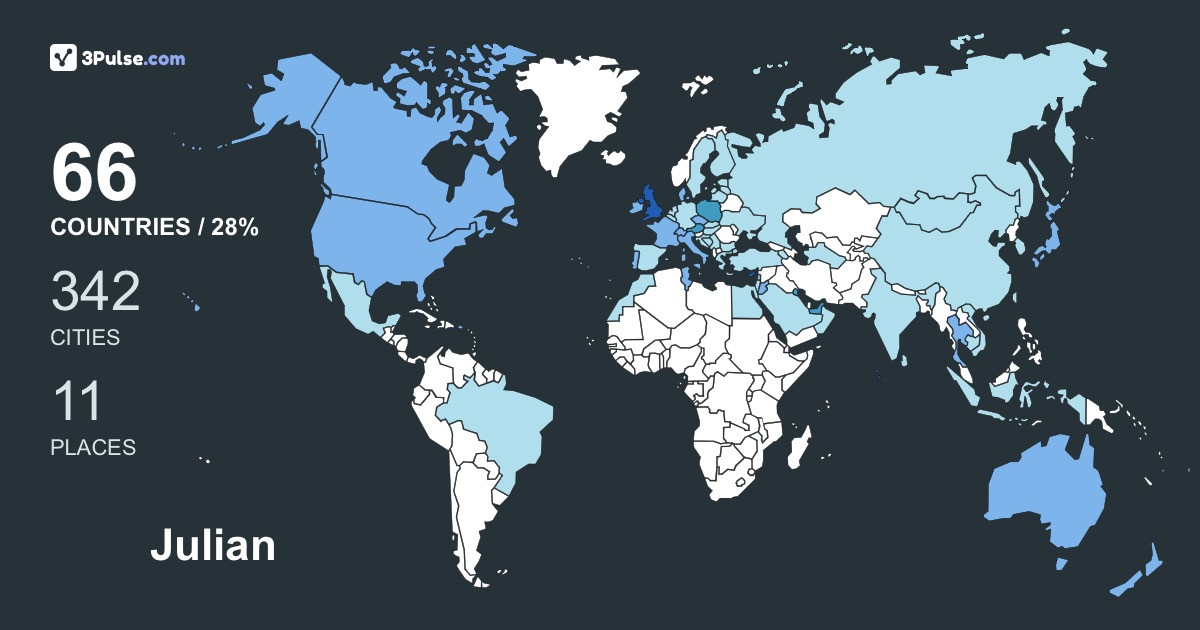 Julian Deplidge's Travel Map Image