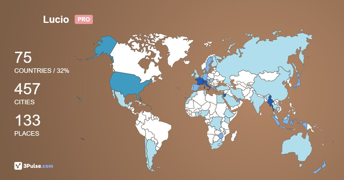 Lucio Pascarelli's Travel Map Image