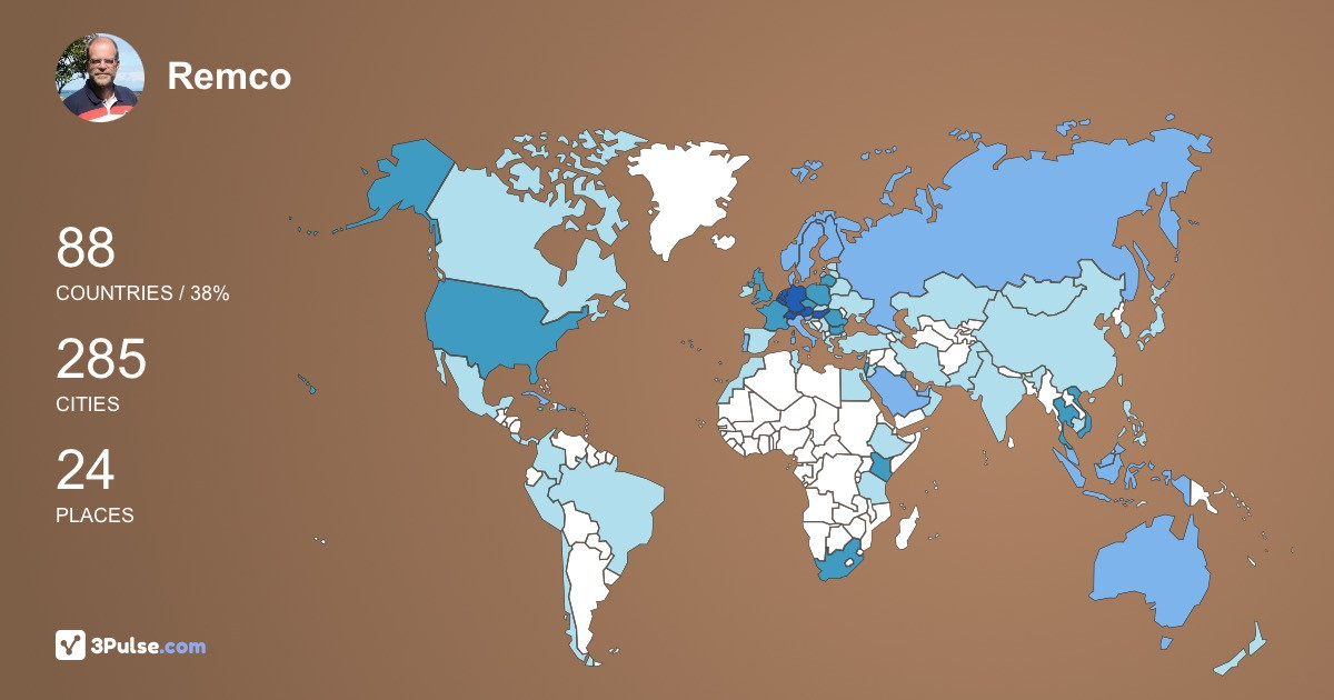 Remco Maljers's Travel Map Image