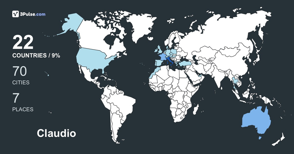 Claudio Magazz's Travel Map Image