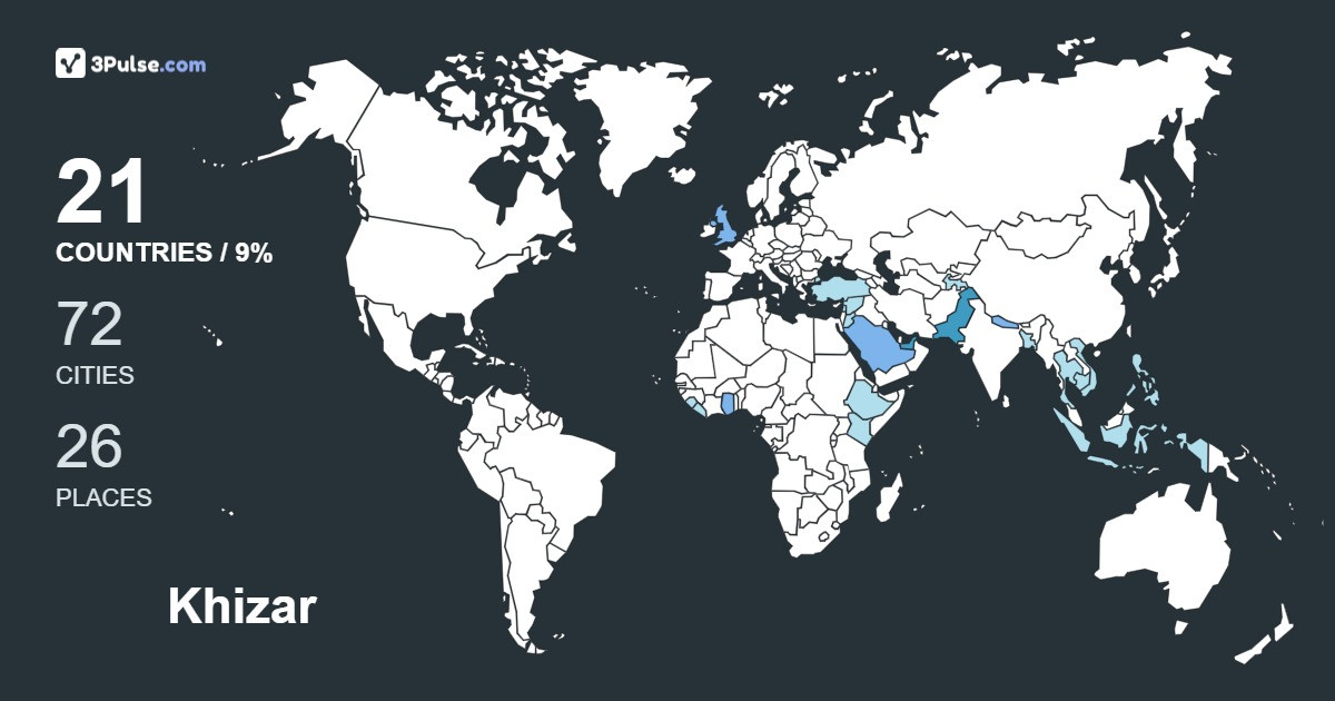Khizar Hayat's Travel Map Image