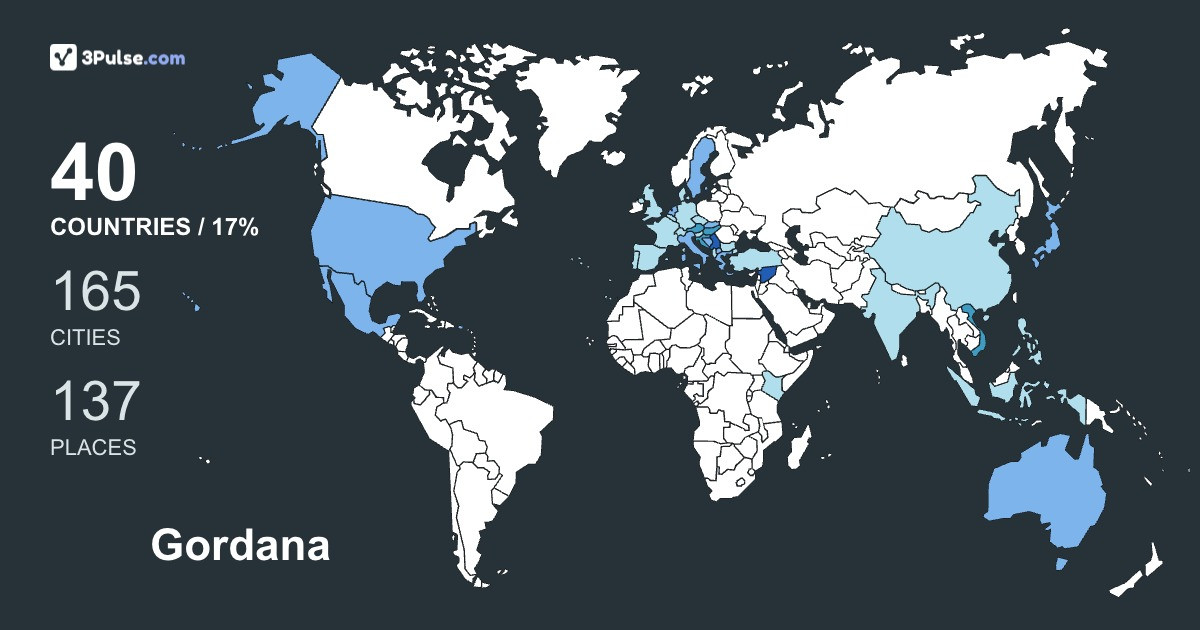 Gordana Radonic's Travel Map Image