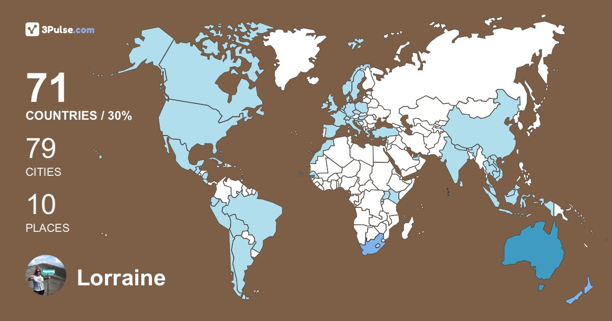 Lorraine Stevenson's Travel Map Image
