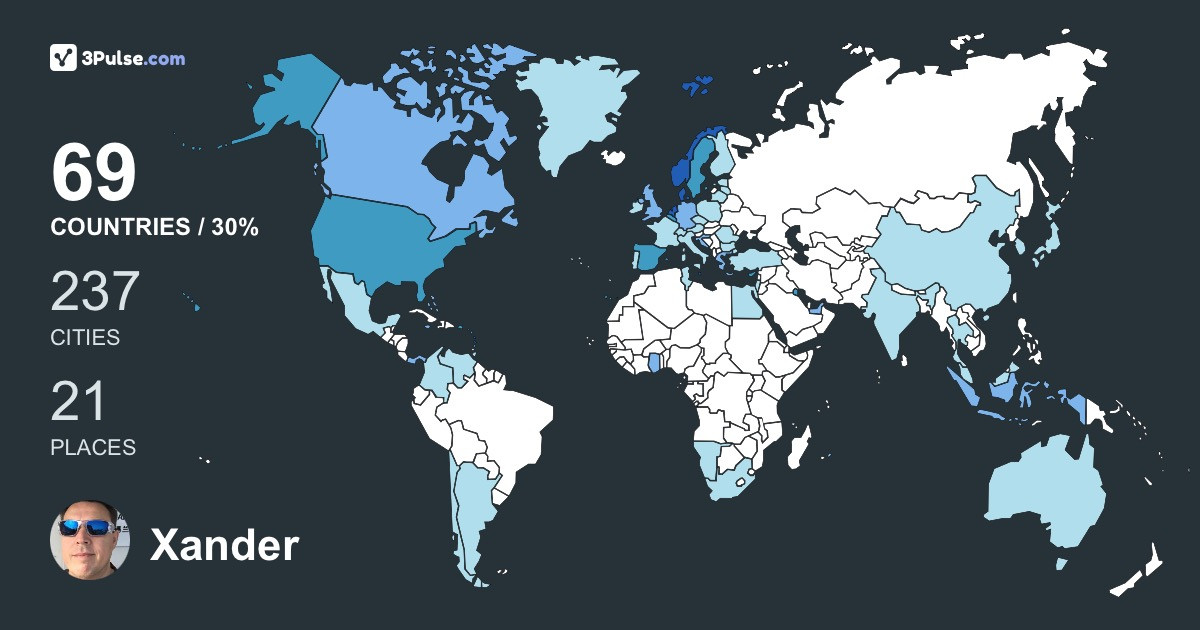 Xander Langschmidt's Travel Map Image