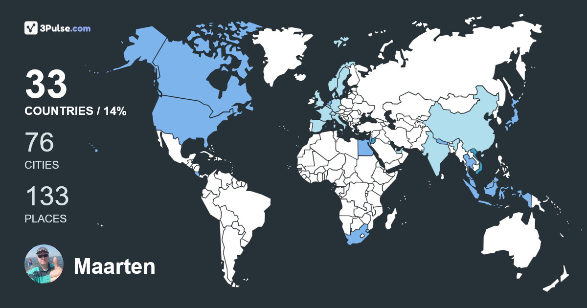 Maarten Romkes's Travel Map Image
