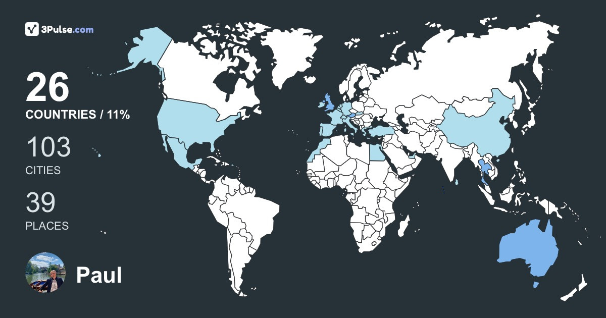 Paul Abbott's Travel Map Image