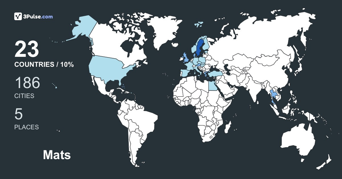 Mats Grnedal's Travel Map Image