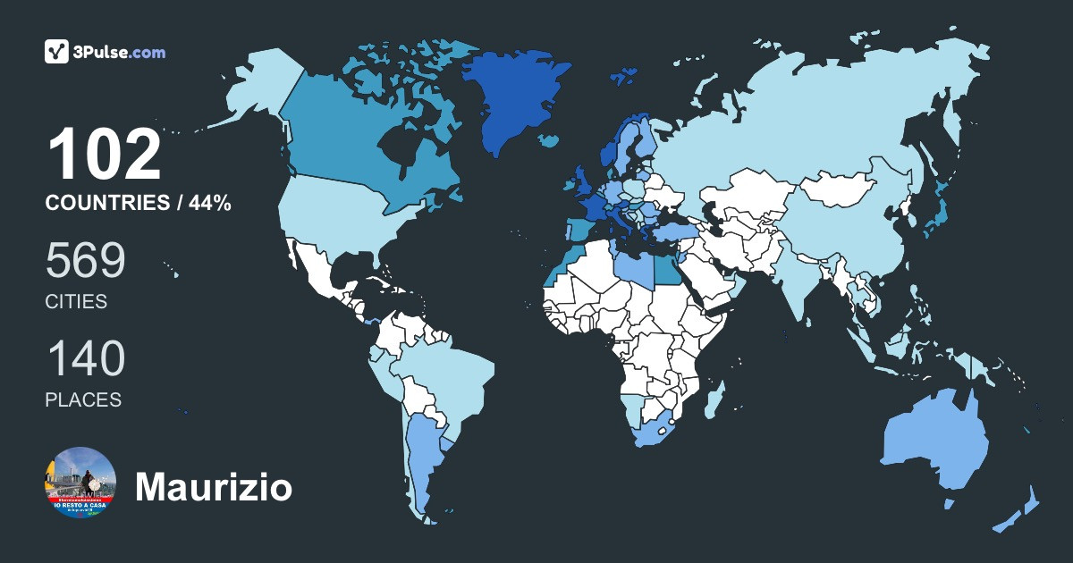 Maurizio Valsesia's Travel Map Image