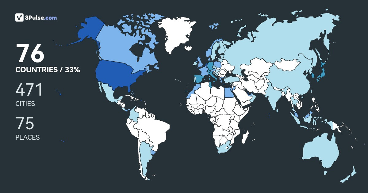 Bearviator's Travel Map Image
