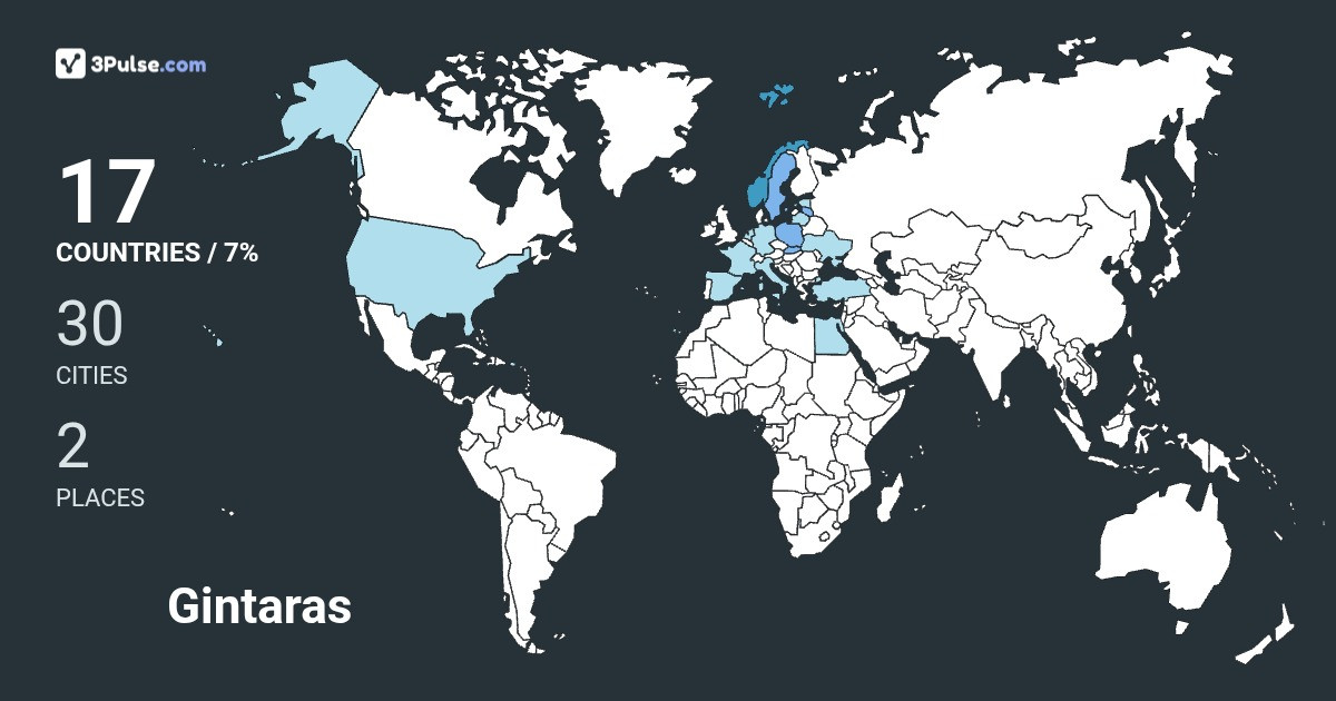 Gintaras Kataunas's Travel Map Image