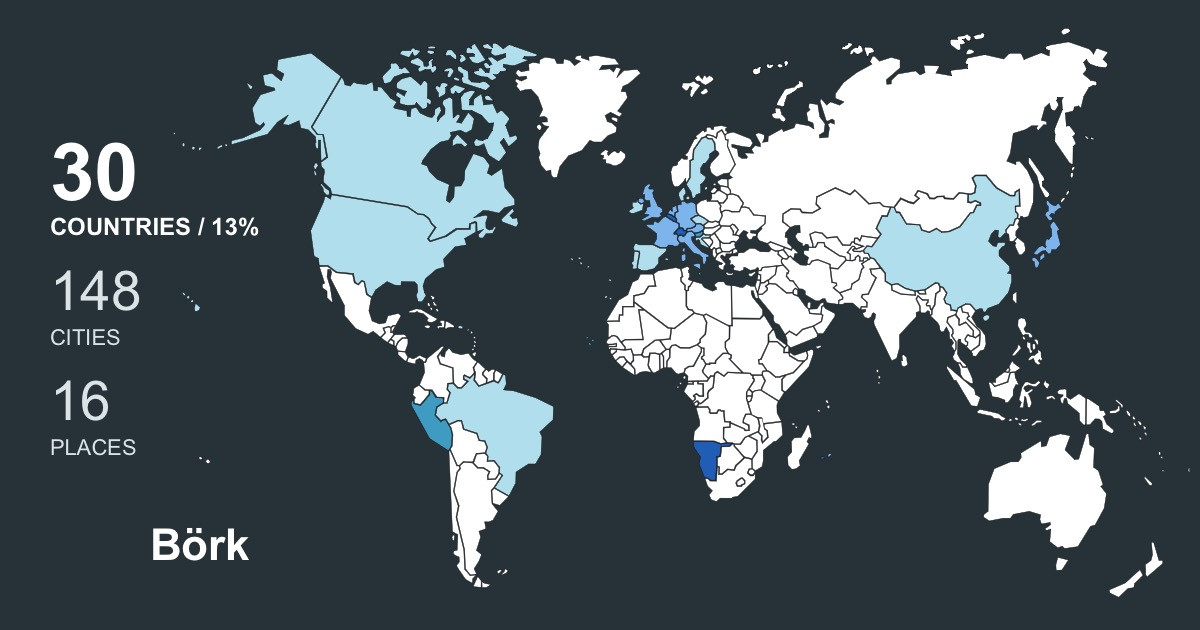 Börk on Tour's Travel Map Image