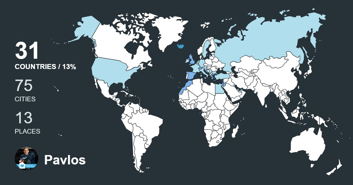 Pavlos Nacouzi's Travel Map Image