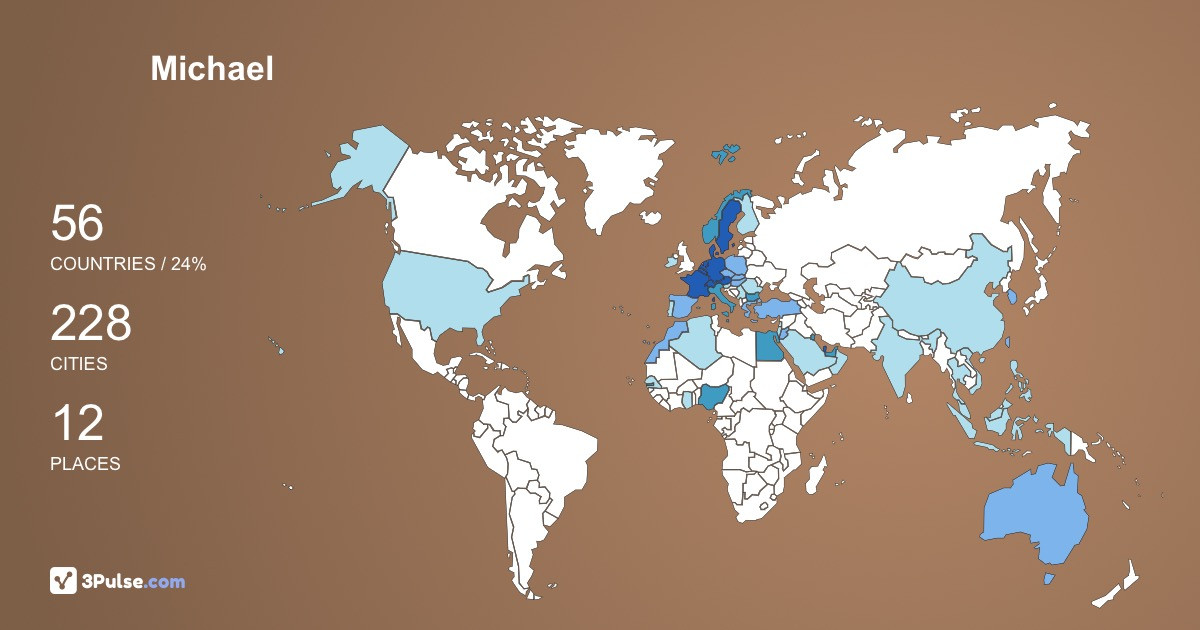 Michael Nielsen's Travel Map Image
