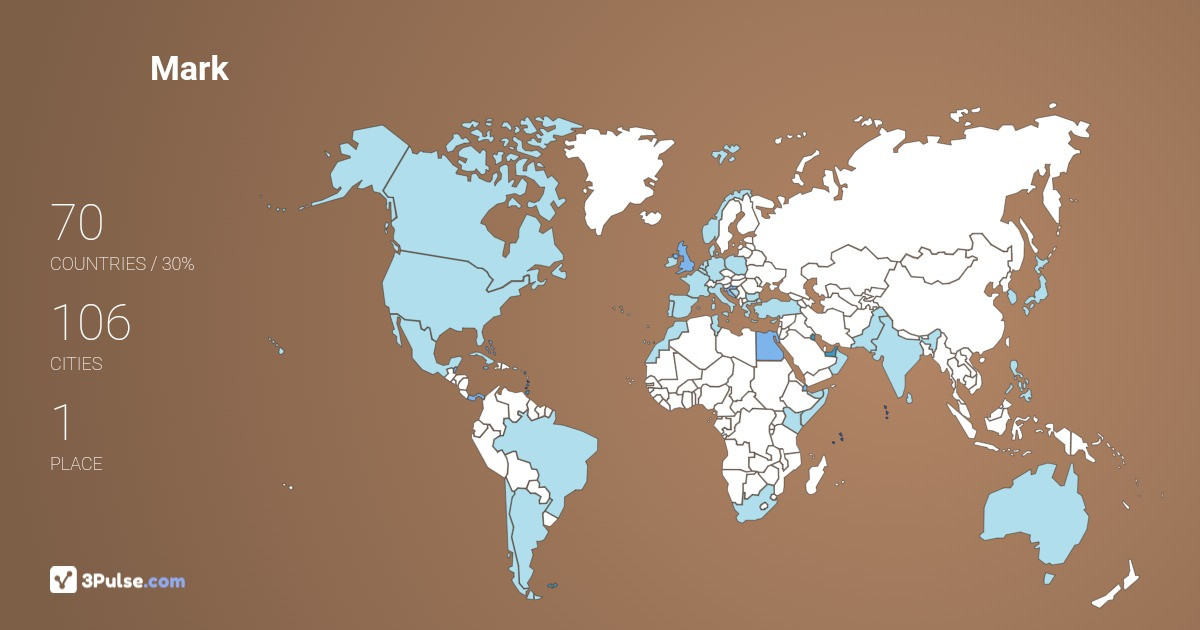 Mark Hyland's Travel Map Image