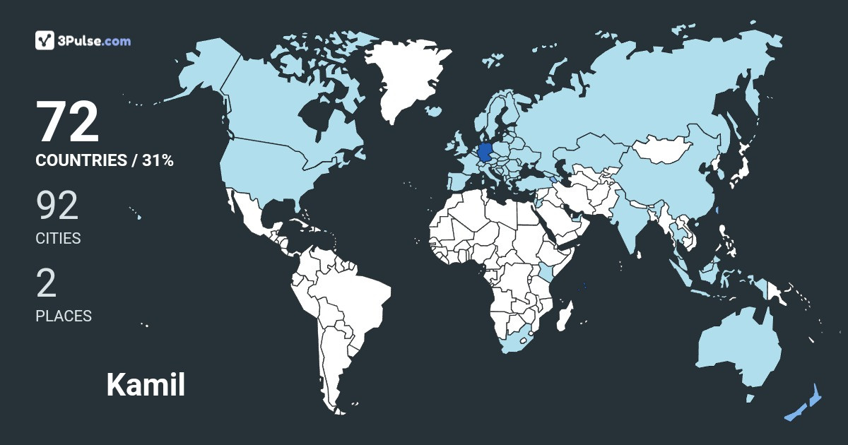 Kamil Vacek's Travel Map Image