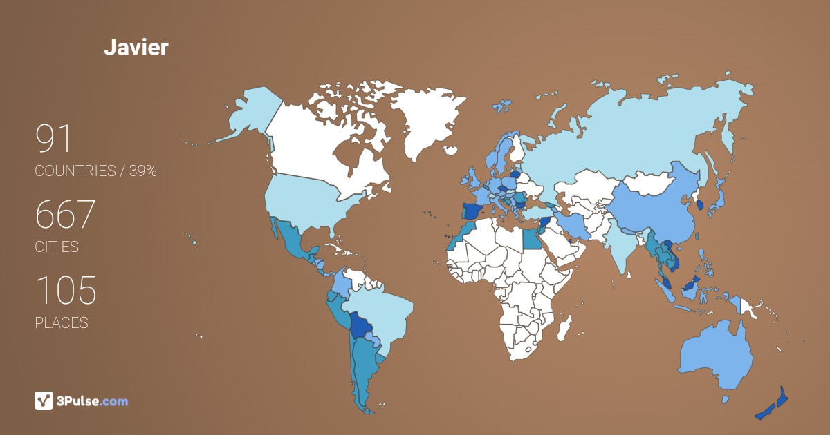 Javier San-Alberto's Travel Map Image