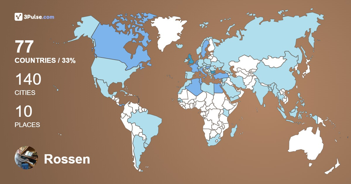 Rossen Karavatchev's Travel Map Image