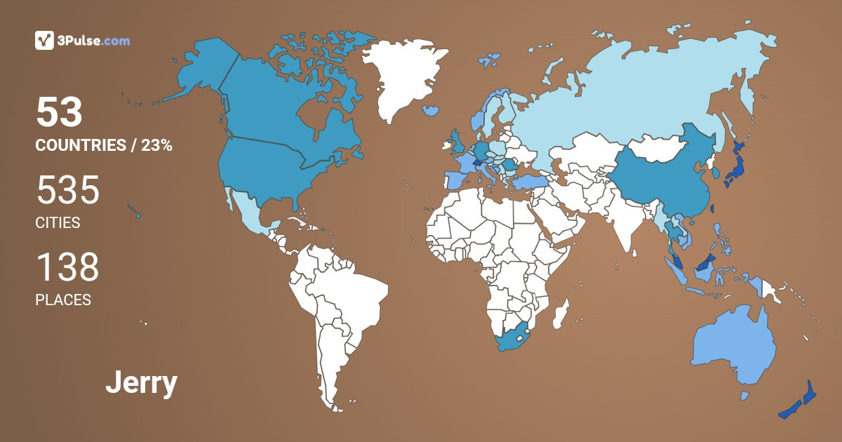 Jerry Cheong's Travel Map Image