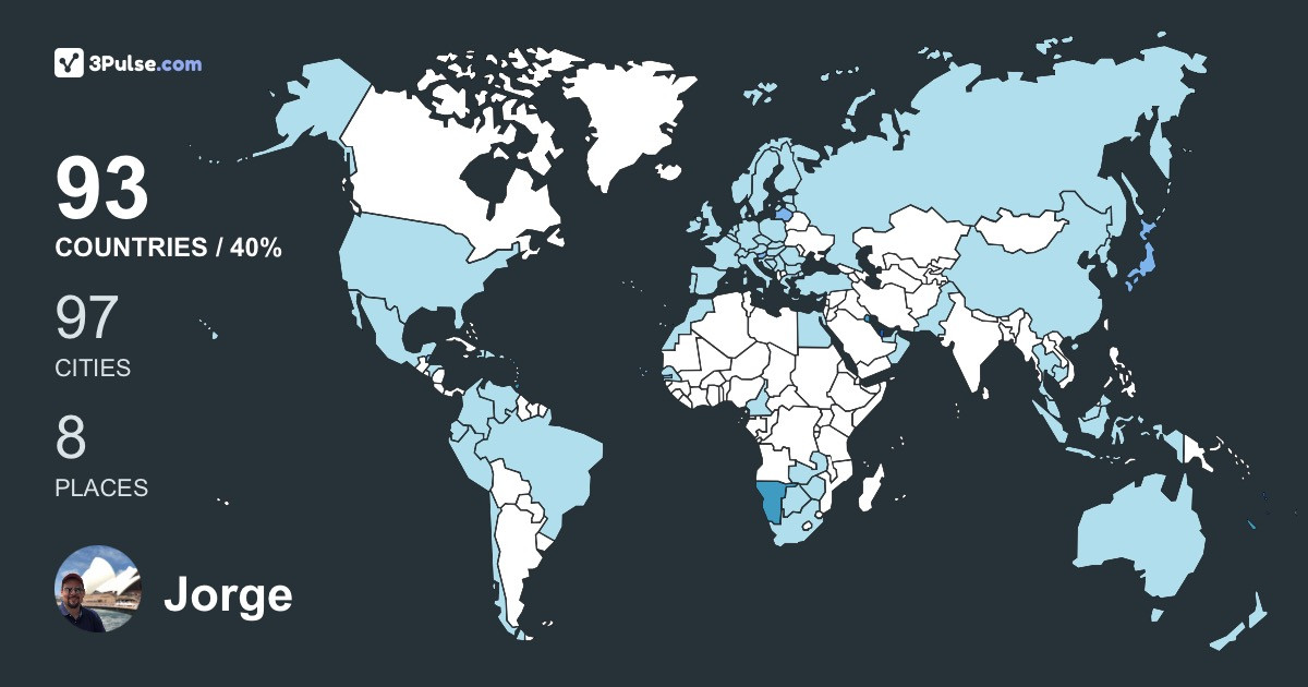 Jorge Rodriguez's Travel Map Image