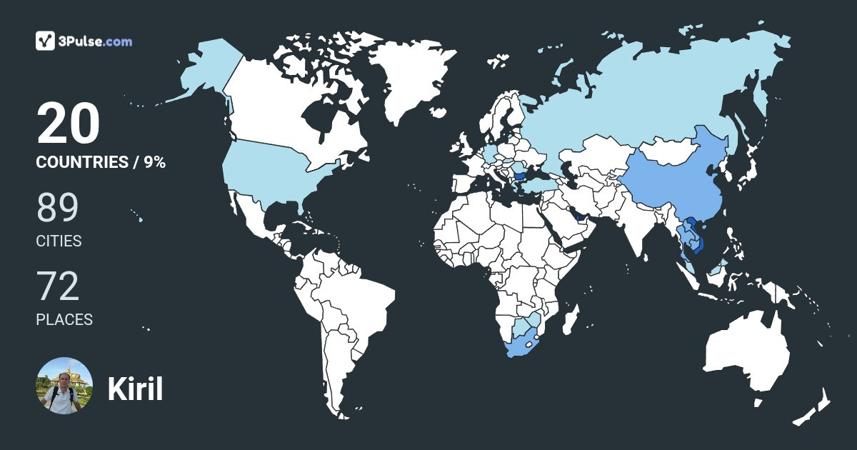 Kiril Grudin's Travel Map Image