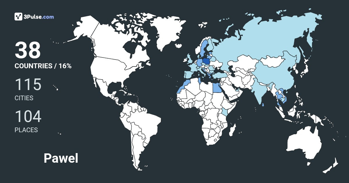 Pawel Roszkowski's Travel Map Image