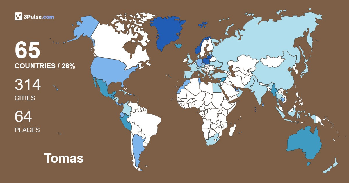 Tomas Komuda's Travel Map Image