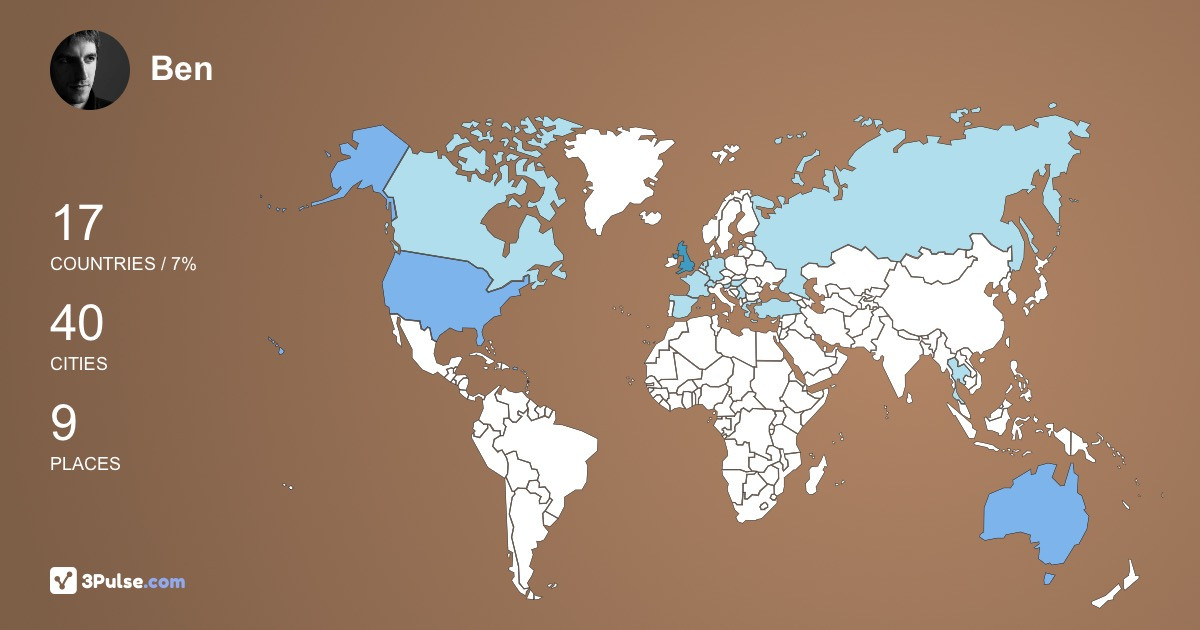 Ben Cox's Travel Map Image