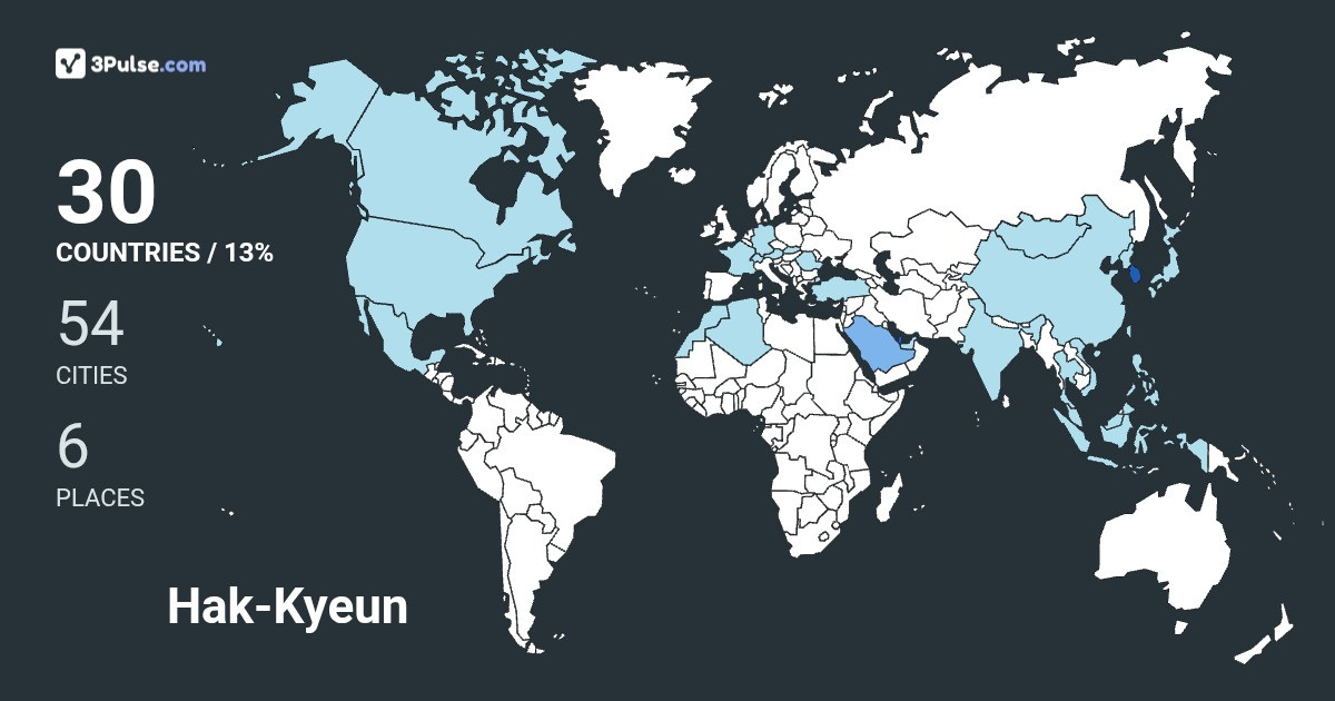 Hak-Kyeun Park's Travel Map Image
