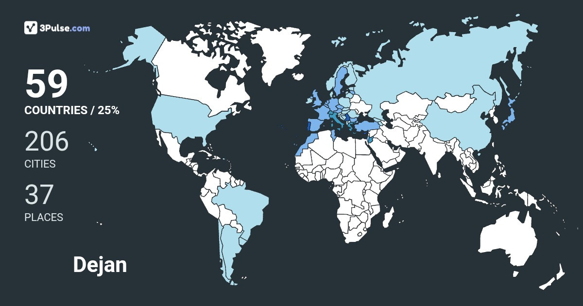 Dejan Trifunovic's Travel Map Image