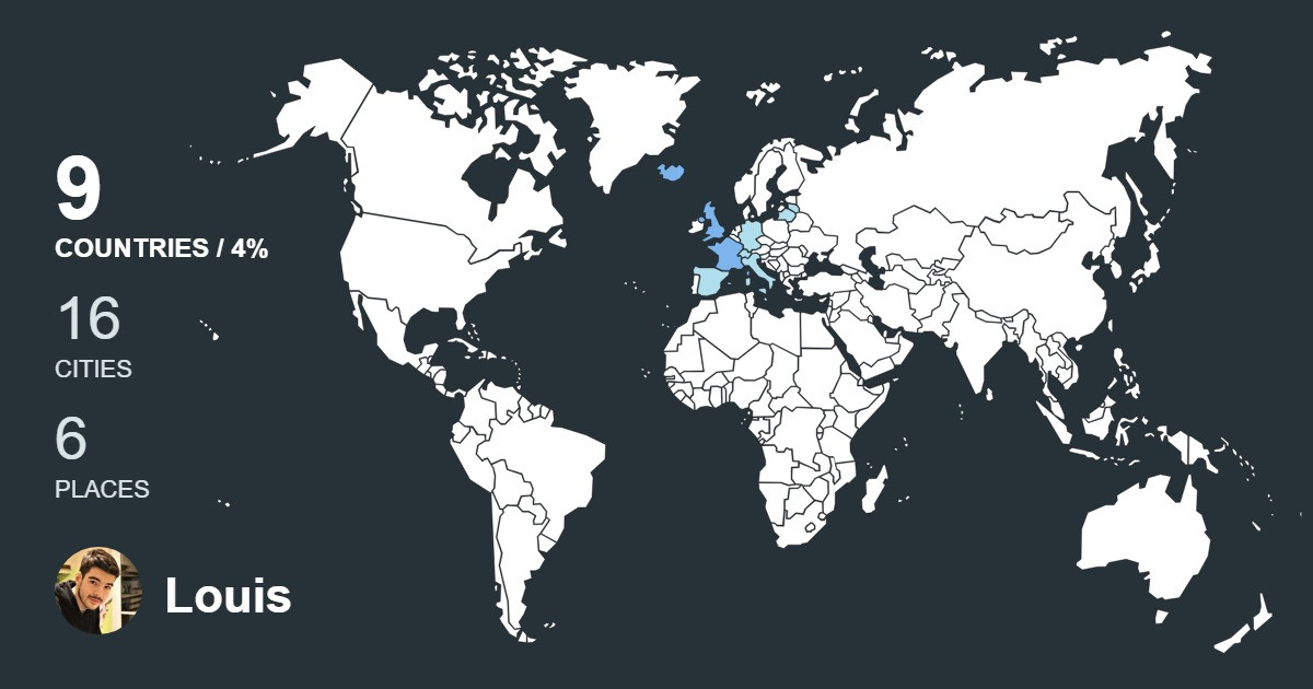 Louis Corsion's Travel Map Image