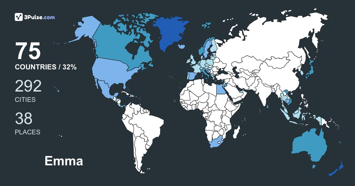 Emma Allen's Travel Map Image