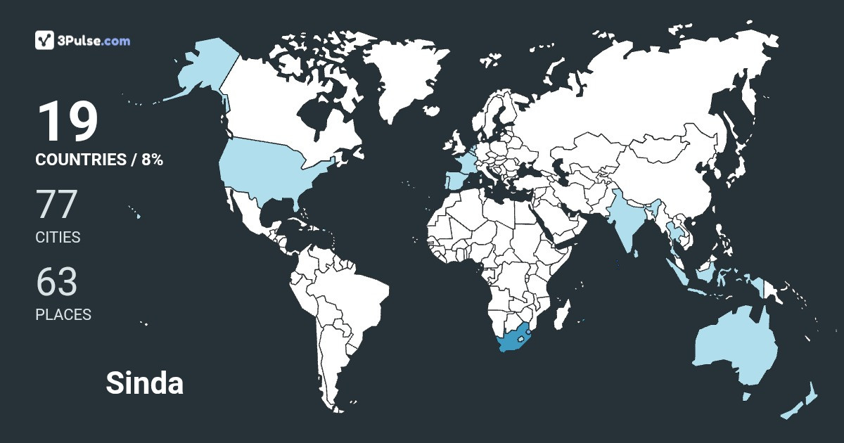 Sinda Palani's Travel Map Image