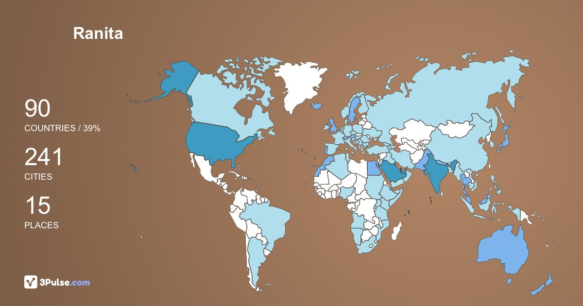 Ranita Nag's Travel Map Image