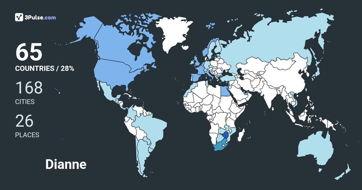 Dianne MacSephney's Travel Map Image